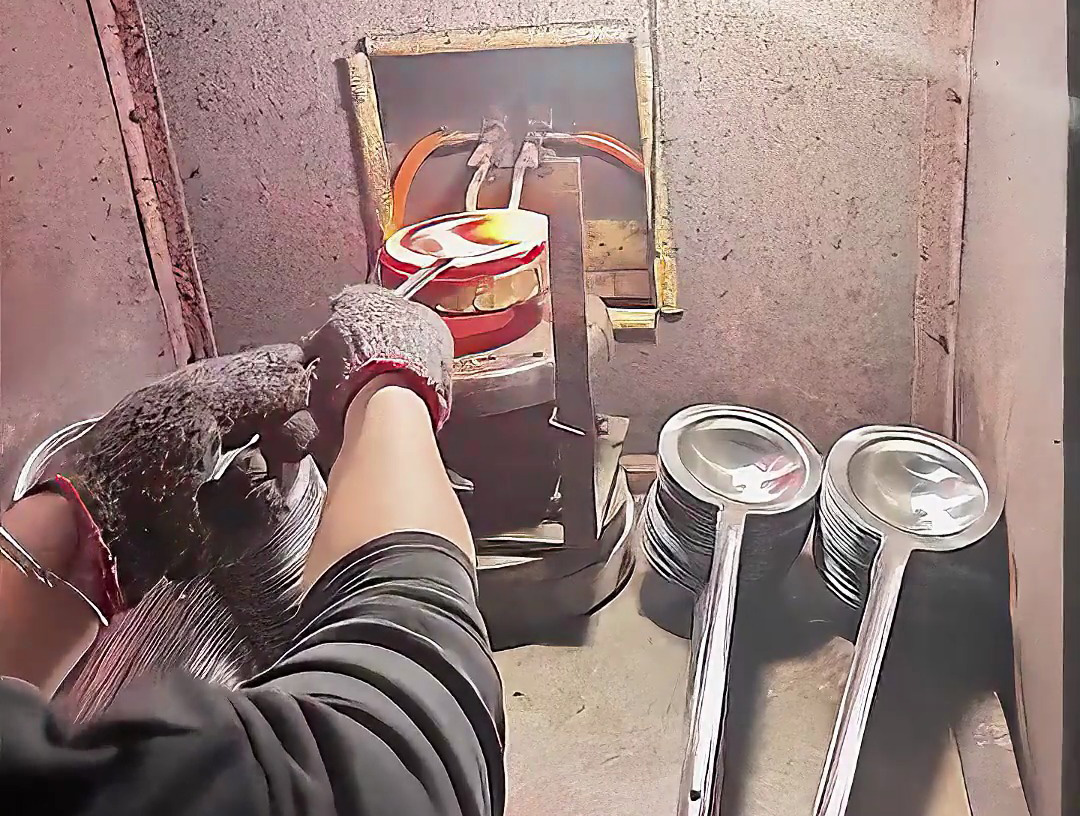 高頻退火設(shè)備處理勺子退火全過程曝光