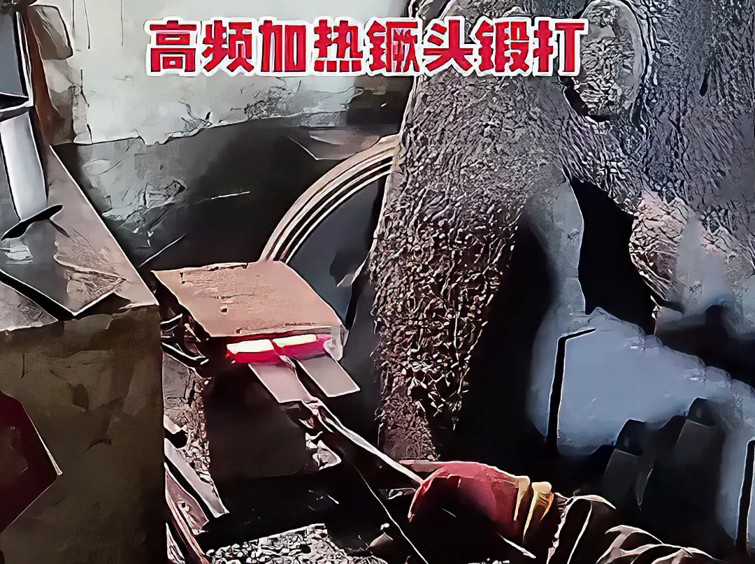 高頻加熱爐可以用在打鐵上 镢頭鍛打局部過(guò)程 加熱金屬坯料，空氣錘鍛打成基礎(chǔ)形狀